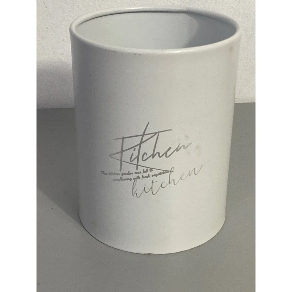 White Kitchen‎ Countertop Organizer Utensil Holder Storage Canister